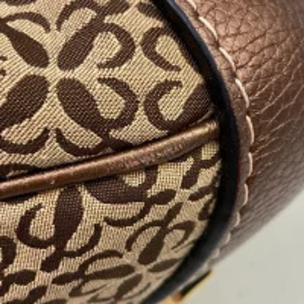 Loewe Anagram Canvas Hobo Bag Shoulder Beige Tan